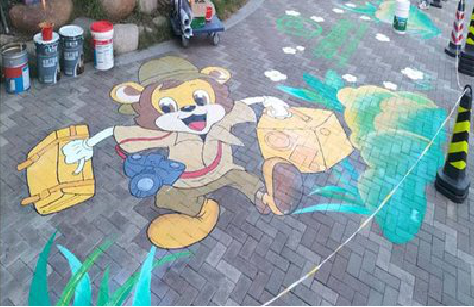 峨眉山夏季画地面彩绘会遇到的问题