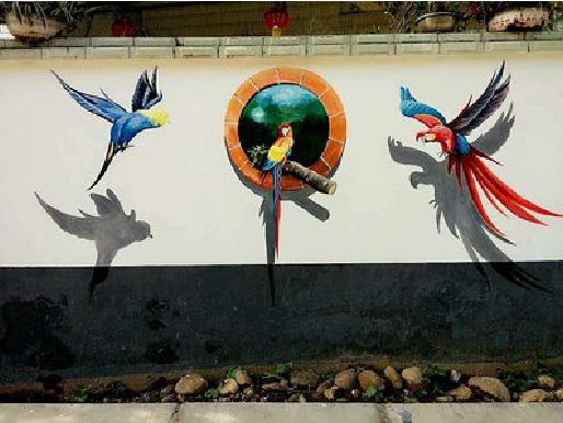 峨眉山视觉错位-3D墙绘设计