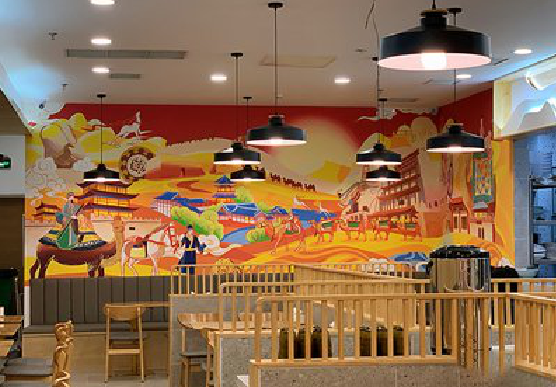 峨眉山商业空间彩绘介绍。