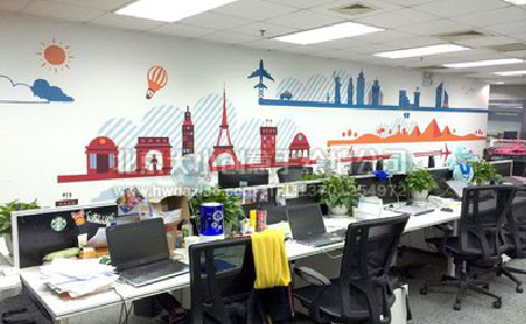 峨眉山教你设计办公室墙绘的方法。