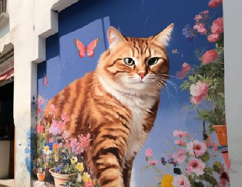 峨眉山自己绘制有个性的手绘墙