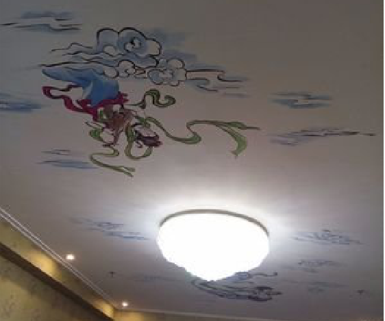 峨眉山如何快速绘制天花板上的手绘墙？