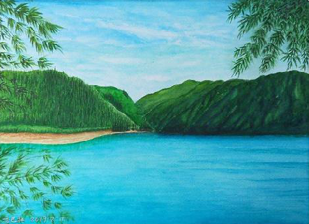 峨眉山在墙绘中，如何绘画绿水青山？